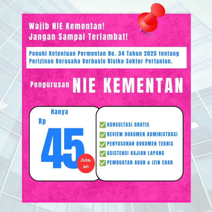 NIE Kementan